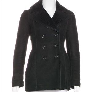 Burberry shearling double breasted jacket xs